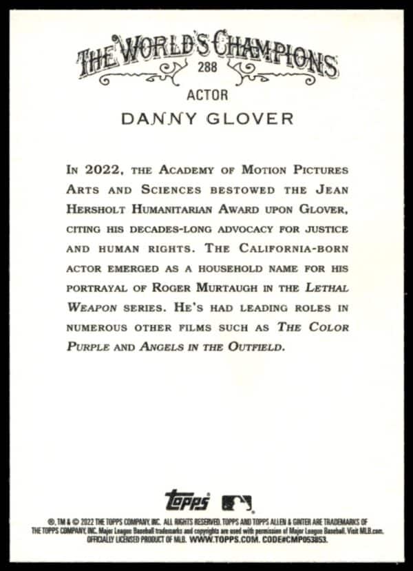 2022 Topps Allen & Ginter Danny Glover #288 (Back)