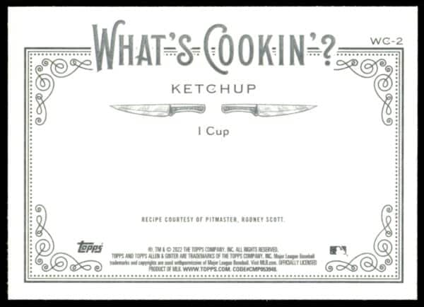 2022 Topps Allen & Ginter Ketchup What's Cookin? #WC-2 (Back)