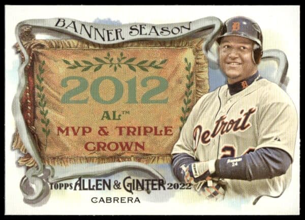 2022 Topps Allen & Ginter Miguel Cabrera Banner Seasons #BS-40 (Front)