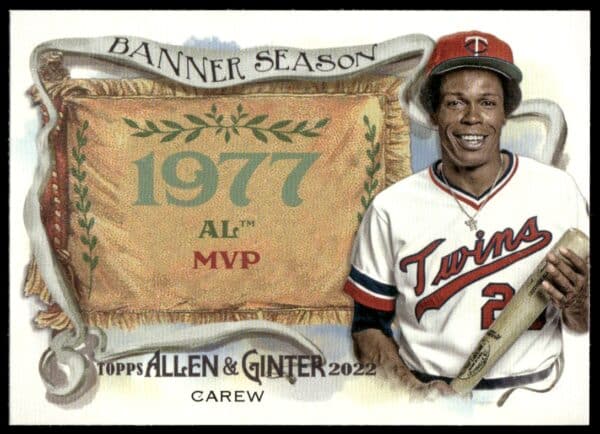 2022 Topps Allen & Ginter Rod Carew Banner Seasons #BS-13 (Front)