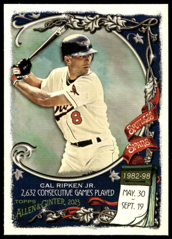 2023 Topps Allen & Ginter Cal Ripken Jr. Spotless Spans #SS-4 (Front)