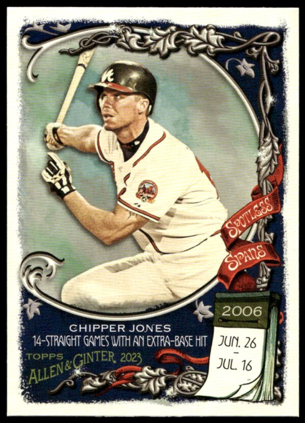 2023 Topps Allen & Ginter Chipper Jones Spotless Spans #SS-17 (Front)