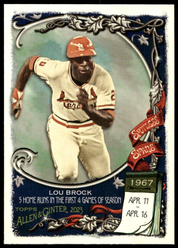 2023 Topps Allen & Ginter Lou Brock Spotless Spans #SS-21 (Front)