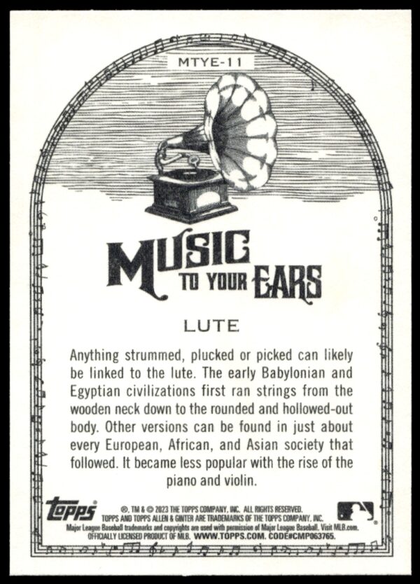 2023 Topps Allen & Ginter Lute Music to Your Ears #MTYE-11 (Back)