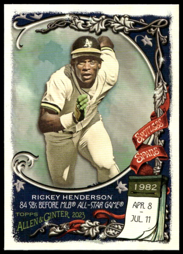 2023 Topps Allen & Ginter Rickey Henderson Spotless Spans #SS-28 (Front)