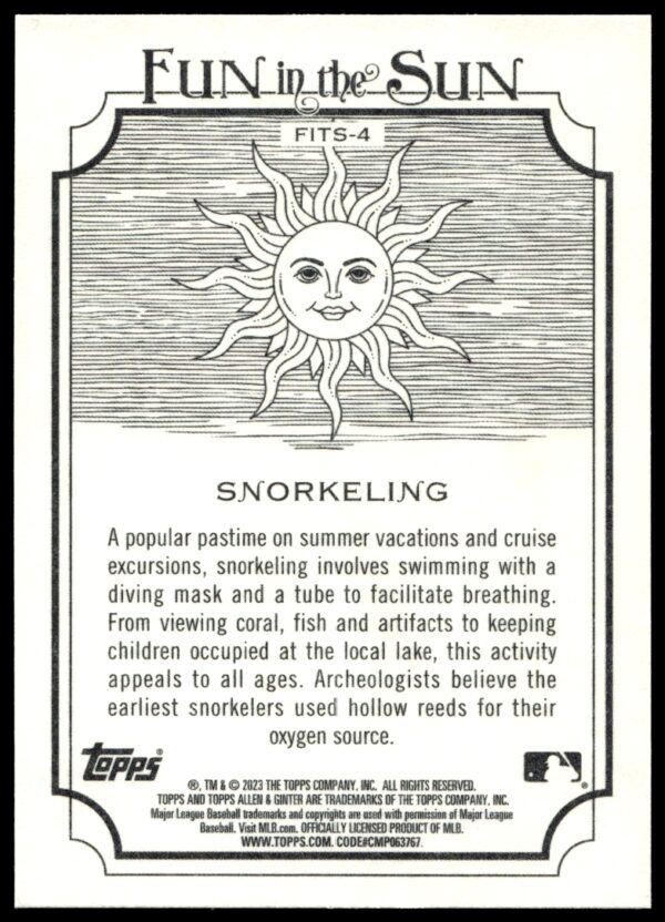 2023 Topps Allen & Ginter Snorkeling Fun in the Sun #FITS-4 (Back)