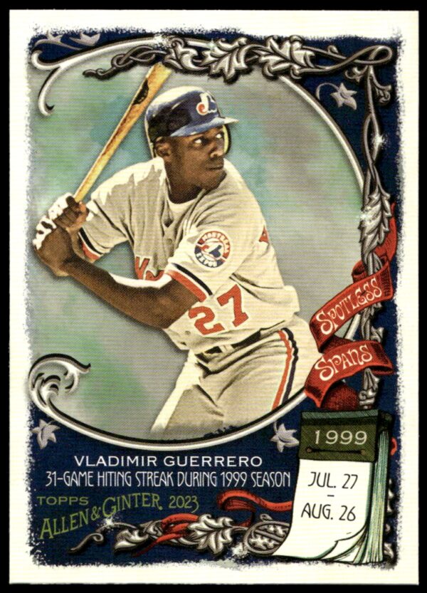 2023 Topps Allen & Ginter Vladimir Guerrero Spotless Spans #SS-42 (Front)