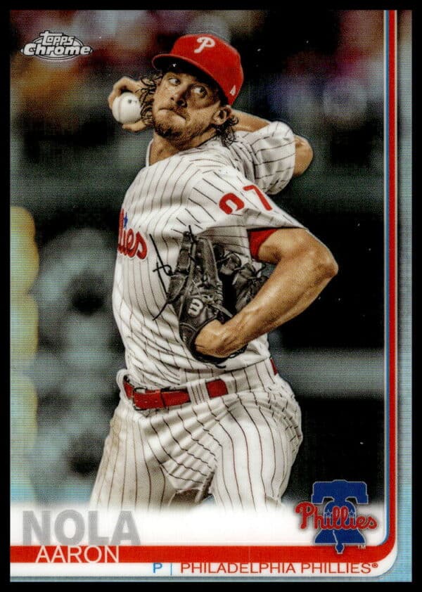 2019 Topps Chrome Aaron Nola Rainbow Foil #163 (Front)