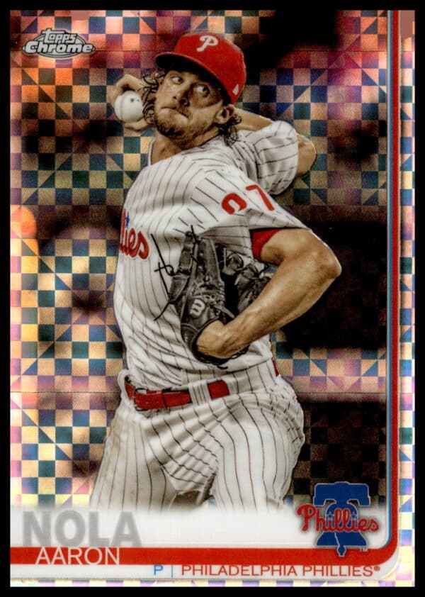 2019 Topps Chrome Aaron Nola X-Fractor #176 (Front)