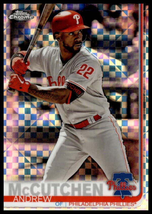 2019 Topps Chrome Andrew McCutchen X-Fractor #77 (Front)