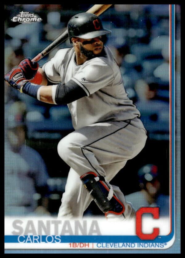 2019 Topps Chrome Carlos Santana Rainbow Foil #44 (Front)