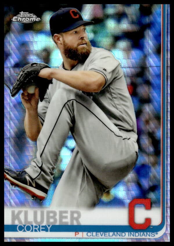 2019 Topps Chrome Corey Kluber Prism Refractor #188 (Front)