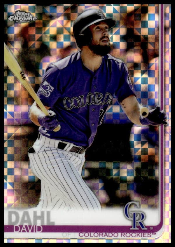 2019 Topps Chrome David Dahl X-Fractor #601 (Front)