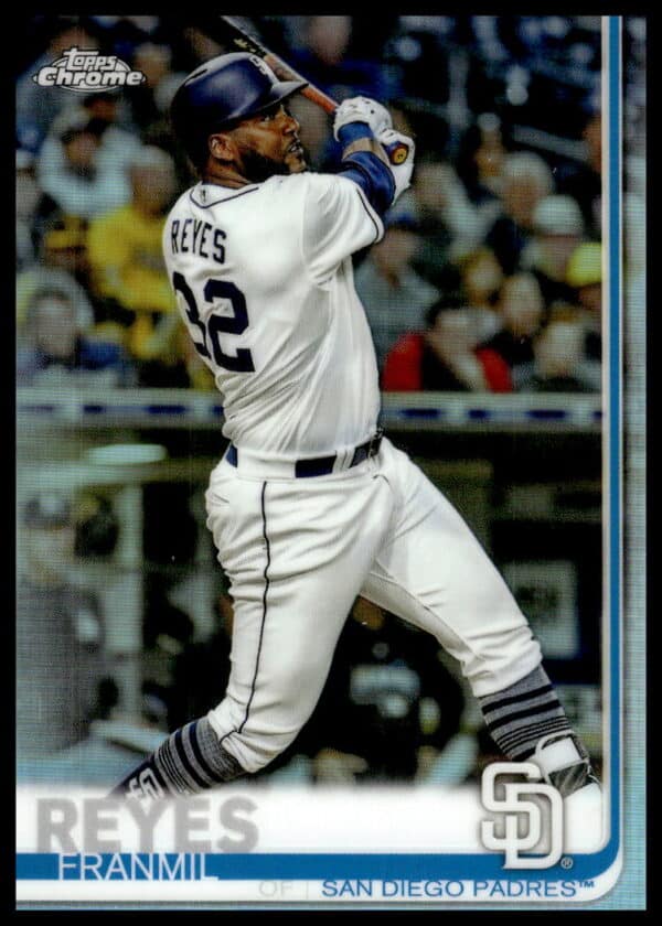 2019 Topps Chrome Franmil Reyes Rainbow Foil #186 (Front)