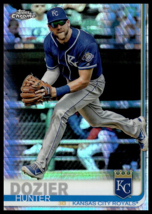 2019 Topps Chrome Hunter Dozier Prism Refractor #166 (Front)