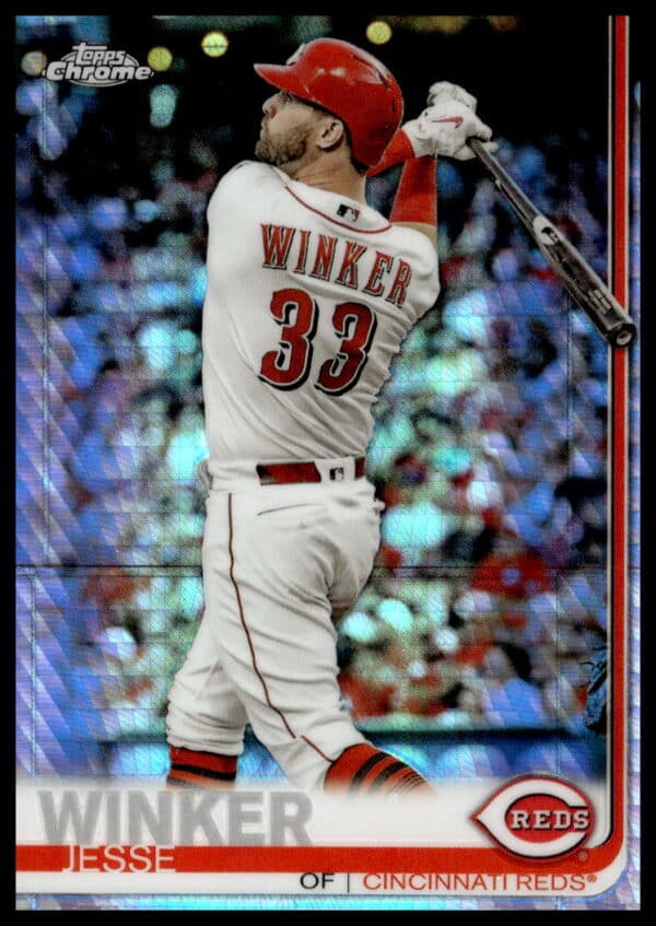 2019 Topps Chrome Jesse Winker Prism Refractor #61 (Front)