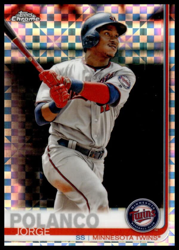 2019 Topps Chrome Jorge Polanco X-Fractor #81 (Front)