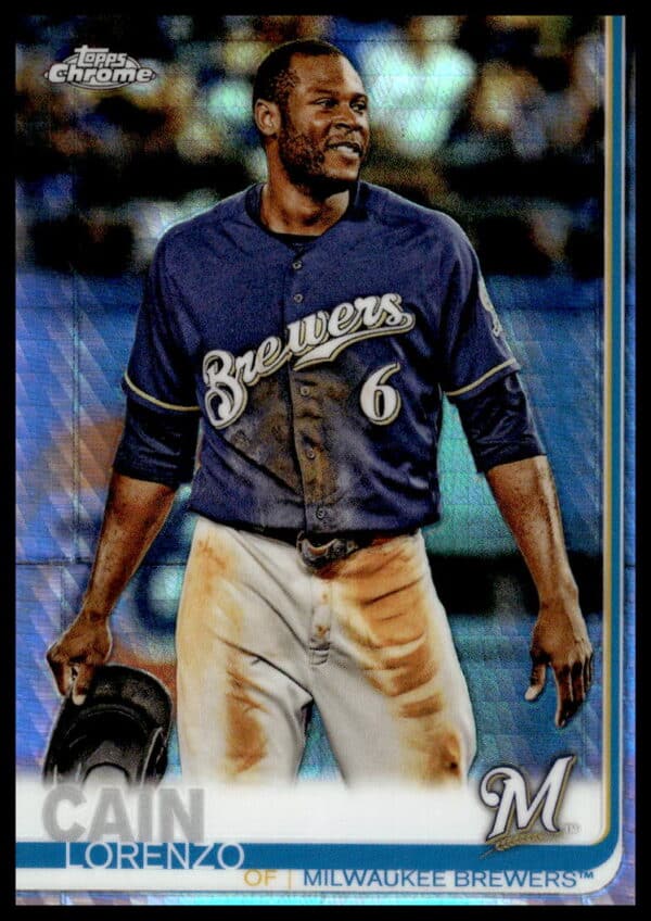 2019 Topps Chrome Lorenzo Cain Prism Refractor #330 (Front)