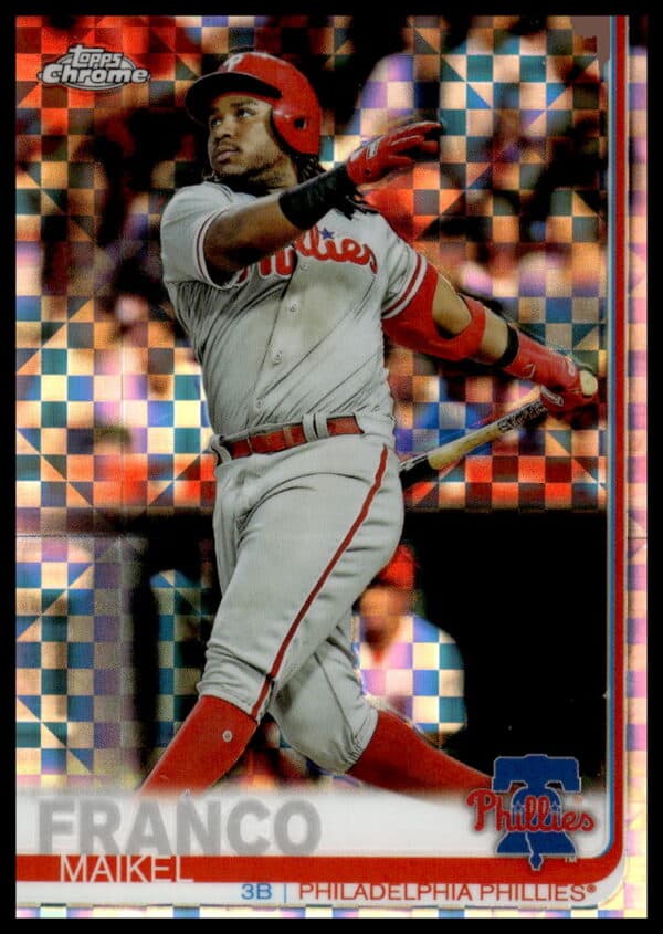 2019 Topps Chrome Maikel Franco X-Fractor #7 (Front)