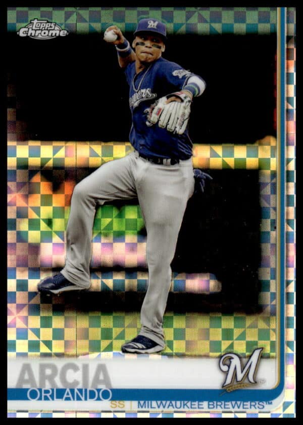 2019 Topps Chrome Orlando Arcia X-Fractor #189 (Front)