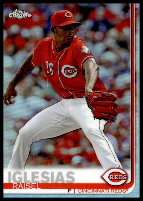 2019 Topps Chrome Raisel Iglesias Rainbow Foil #192 (Front)