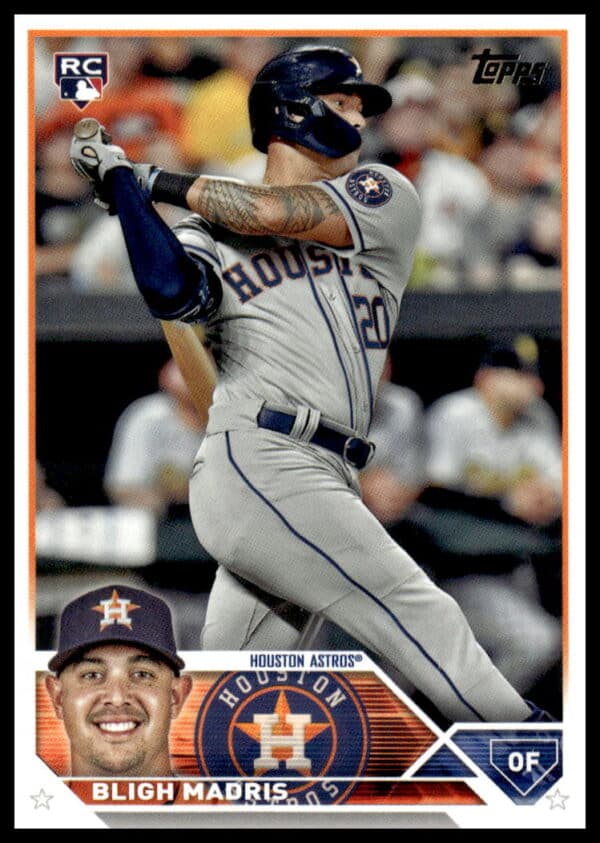 Bligh Madris 2023 Topps Update Rookie Card in Houston Astros uniform in action.