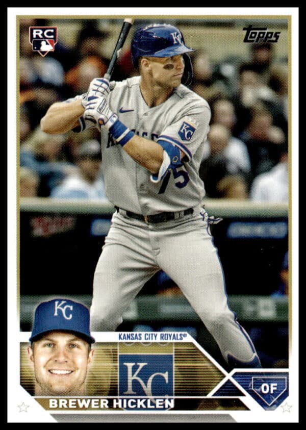 Kansas Citys Brewer Hicklen in action on his 2023 Topps Rookie Card.