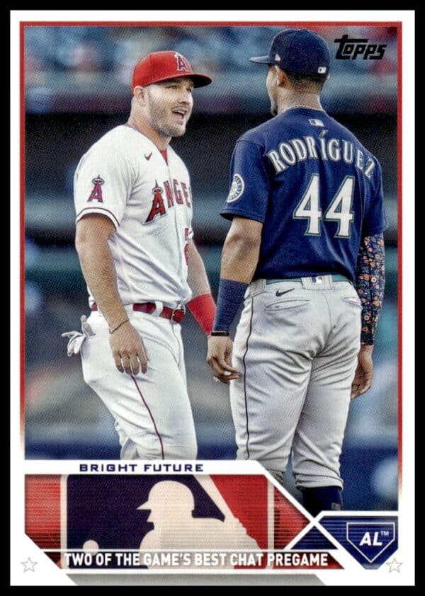 2023 Topps Update Bright Future (Mike Trout / Julio Rodriguez) #US132 (Front)