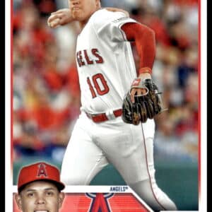 Angels Gio Urshela in action on 2023 Topps baseball card.