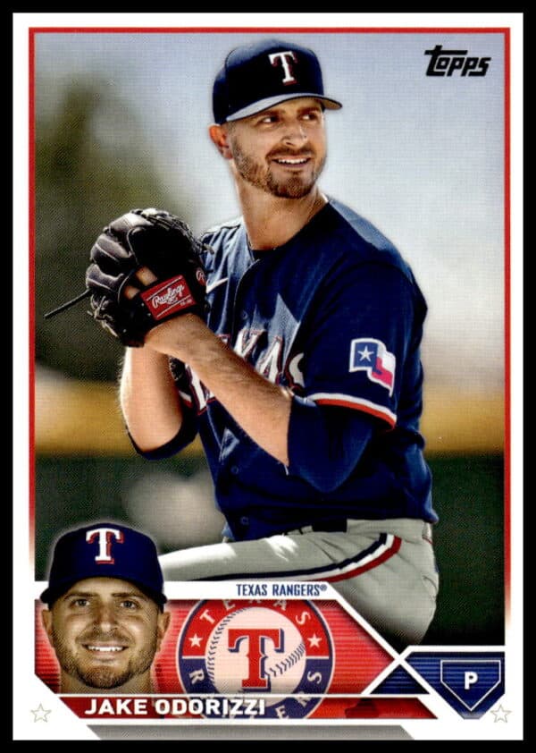 Jake Odorizzi Texas Rangers baseball card from 2023 Topps Update series.