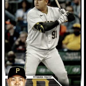 Pittsburgh Pirates Ji-Man Choi in action on a 2023 Topps Update baseball card.