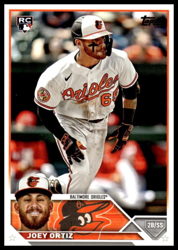 Joey Ortizs 2023 Topps Update Rookie Card (#USC216) from Baltimore Orioles.