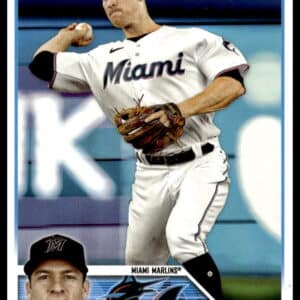 Joey Wendle in Miami Marlins uniform on 2023 Topps Update Baseball Card #US237.