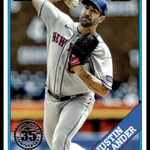 2023 Topps Justin Verlander Mets card, 35th Anniversary special edition.