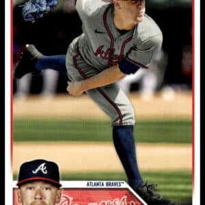 Kolby Allard pitching action shot on 2023 Topps Update Baseball Card #US209.