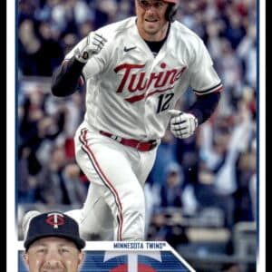 2023 Topps card featuring baseball player Kyle Farmer, number US57.