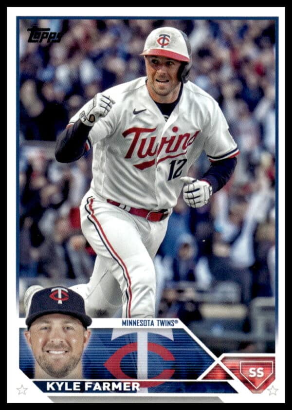 2023 Topps card featuring baseball player Kyle Farmer, number US57.