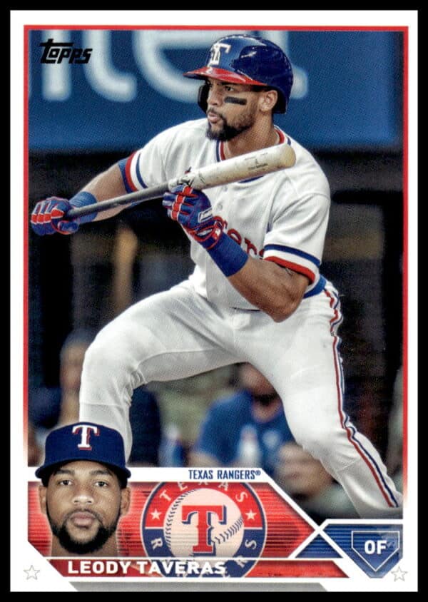 Leody Taveras in action on 2023 Topps Update Baseball Card #US257.