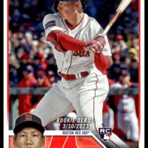 2023 Topps Update baseball card featuring rookie player Masataka Yoshida in action.