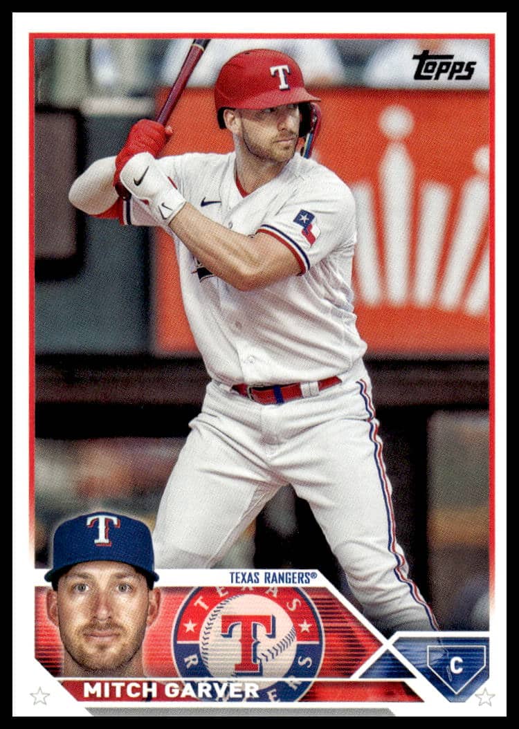 Mitch Garver in Texas Rangers uniform on 2023 Topps Update Baseball Card #US177.