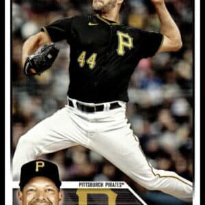 Rich Hill pitching in Pittsburgh Pirates uniform on 2023 Topps Baseball card.