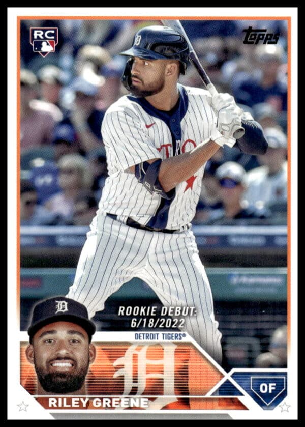 Rookie Riley Greene in action on 2023 Topps Update baseball card #US298.