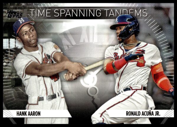 2023 Topps Update Ronald Acuna Jr. / Hank Aaron Time Spanning Tandems #TS-8 (Front)