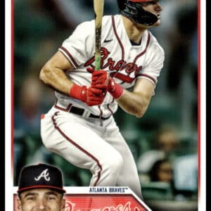 Atlanta Braves player Sam Hilliard in action on 2023 Topps baseball card.