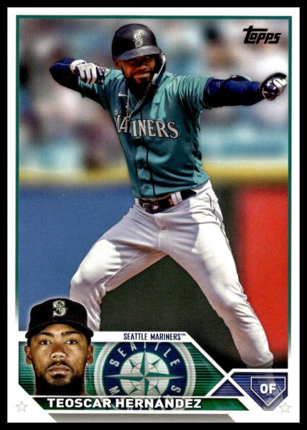 Teoscar Hernandez in action on his 2023 Topps Update Baseball Card #US149b.