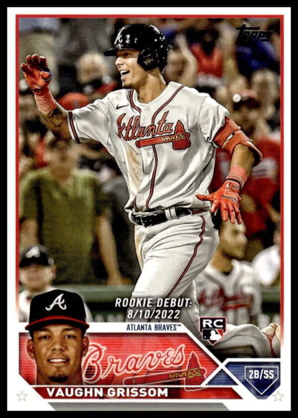 Vaughn Grissom rookie card from 2023 Topps Update series, Atlanta Braves.