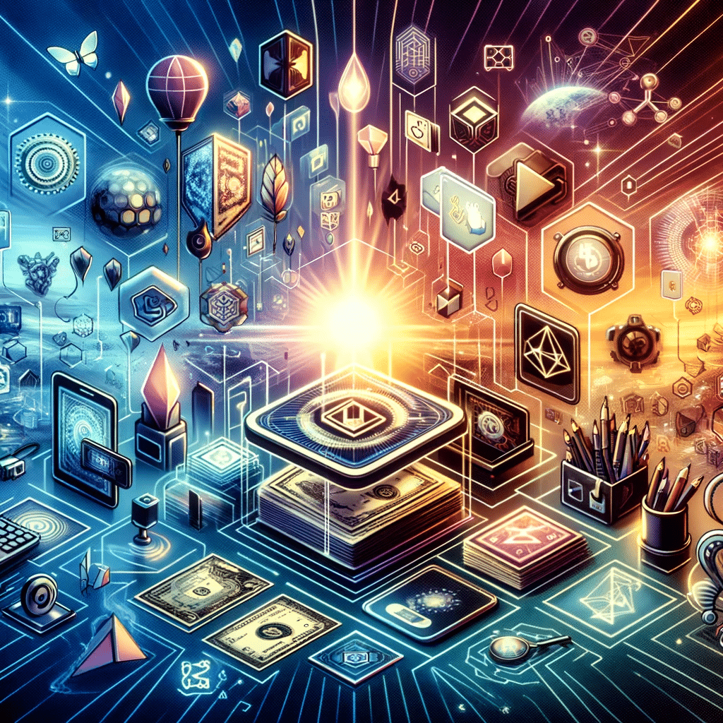 Vibrant digital artwork representing the technological evolution in trading cards and collectibles.