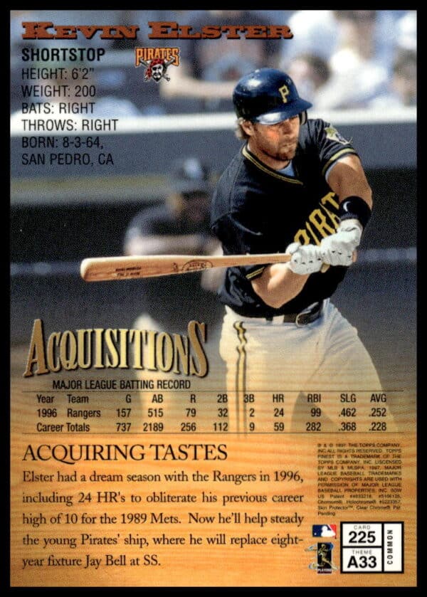 1997 Topps Finest Kevin Elster #225 (Back)