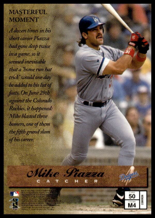 1997 Topps Finest Mike Piazza #50 (Back)