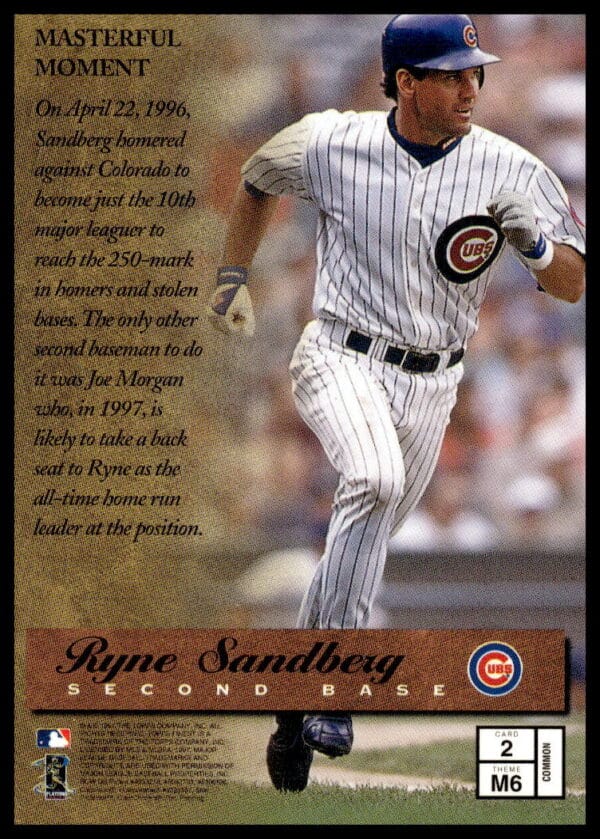 1997 Topps Finest Ryne Sandberg #2 (Back)